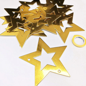 Set de 12 stele pentru petrecere HEIGOO, hartie, auriu, 12 cm - Img 2
