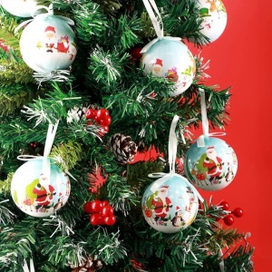 Set de 14 globuri de Craciun Abxmas, multicolor, plastic, 7,5 cm - Img 5