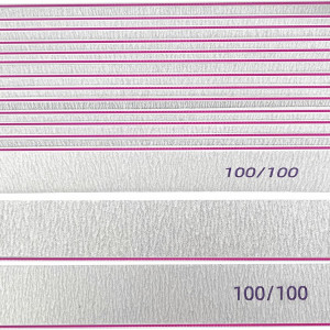 Set de 15 pile de unghii Lofuanna, gri, granulatie 100, 17,8 x 2,8 cm 