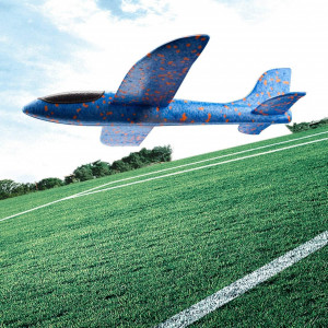 Set de 2 avioane pentru copii BeYumi, spuma, portocaliu/albastru, 32 x 34 x 2,5 cm 