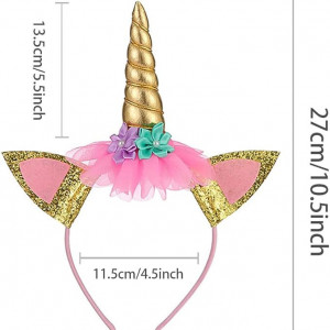 Set de 2 bentite pentru par model unicorn, plastic, roz, 26 X 11.5 X  12.8 cm