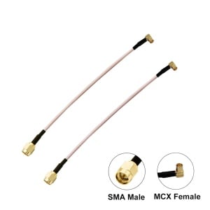 Set de 2 cabluri SMA tata la MCX mama 10Gtek, 6 GHz, 50 ohmi, 50 cm