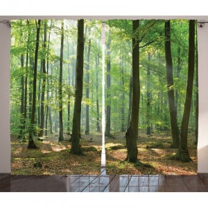 Set de 2 draperii East Urban Home, poliester, verde, 140 x 260 cm