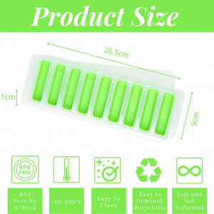 Set de 2 forme cu capac pentru gheata Crethink, silicon/plastic, alb/verde, 26,5 x 9 x 1 cm - Img 5