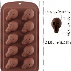 Set de 2 forme pentru ciocolata de Halloween SILICANDO, silicon, maro, 21,5 x 11 cm - Img 3