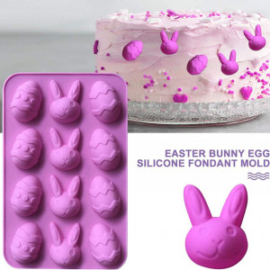 Set de 2 forme pentru prajituri de Paste TZMY-UE, silicon, roz, 22,5 x 14,7 cm - Img 2