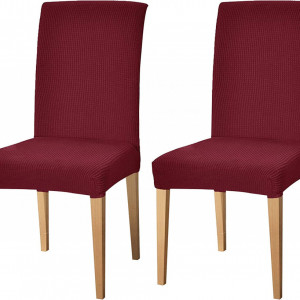 Set de 2 huse pentru scaune Subrtex, textil, rosu, 47 - 60 cm x 38 - 45 cm x 37 - 47 cm - Img 1