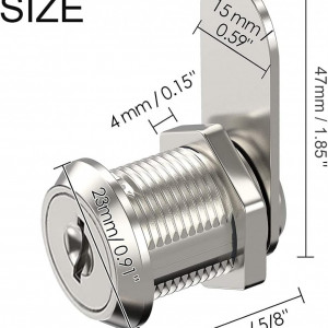 Set de 2 incuietori dulap TAKUZA, zinc, argintiu, 16 x 47 mm - Img 6