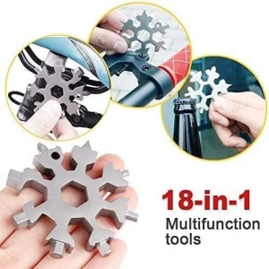 Set de 2 instrumente multifunctionale pentru bricolaj 18 in 1 MIMIVIVA, otel inoxidabil, auriu, 6 x 6 cm
