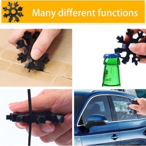 Set de 2 instrumente multifunctionale pentru bricolaj 18 in 1 Shengruili, negru, otel inoxidabil, 6,5 x 6,5 cm