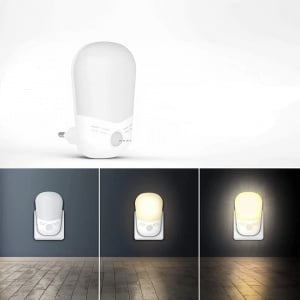 Set de 2 lumini de noapte MaxHee, LED, plastic, alb/galben, 0,7 W