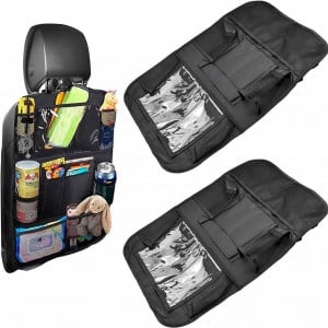 Set de 2 organizatoare pentru scaun auto Aprilye, negru, tesatura Oxford/PVC, 60 X 41 cm - Img 1