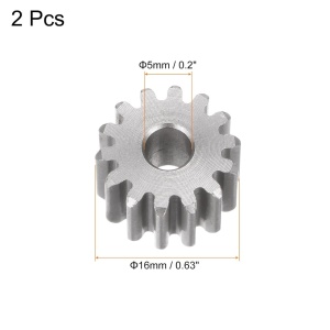 Set de 2 pinioane Sourcing Map, otel inoxidabil, argintiu, 10 x 16 mm