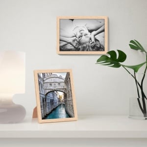 Set de 2 rame foto Arob Art, lemn masiv/plexiglas/MDF, natur, 14,5 x 19,5 cm