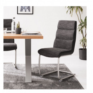 Set de 2 scaune Abenra otel/material textil, negru, 46 x 101 x 64 cm - Img 8