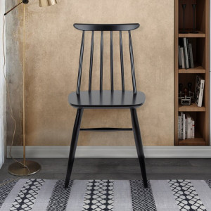 Set de 2 scaune Ascella, lemn masiv, negru, 81 x 42,5 x 45 cm - Img 4