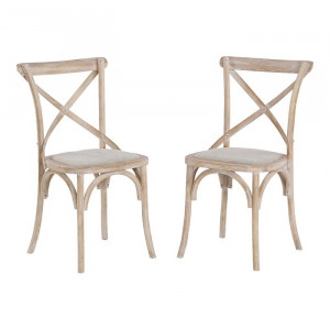Set de 2 scaune Basche din lemn masiv, 89 x 50 x 50cm - Img 1