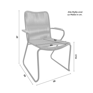 Set de 2 scaune de grădină Bessagi Garden CLEO, 58/87/58 cm - Img 3