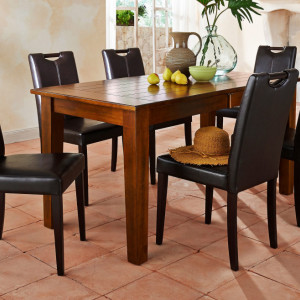 Set de 2 scaune de living Siena piele sintetica/lemn, maro inchis, 43 x 57 x 92 cm - Img 4