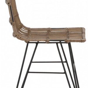 Set de 2 scaune Filli, ratan/metal, gri, 45 x 41 x 48 cm - Img 5