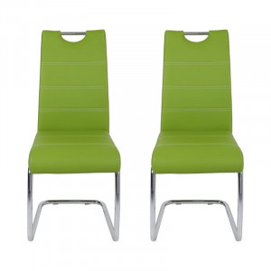 Set de 2 scaune Flora din metal, verde, 98 x 43 cm
