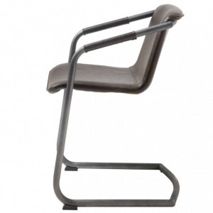 Set de 2 scaune Herne piele sintetica/otel pulverizat, maro, 53 x 77 x 60 cm - Img 6