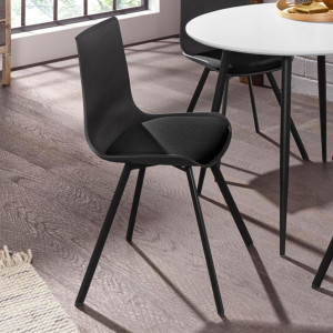 Set de 2 scaune Lucky, tesatura/metal, negru/negru, 48x40x43 cm - Img 5