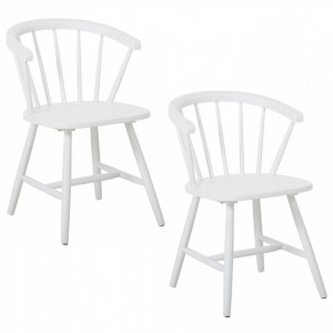 Set de 2 scaune Megan, lemn masiv, alb, 53 x 76 x 52 cm