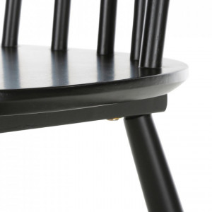Set de 2 scaune Milas, lemn masiv, negru, 52 x 93 x 45 cm - Img 2