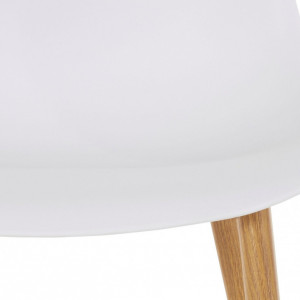 Set de 2 scaune Miller, plastic/metal, alb/maro, 44 x 52 x 87 cm - Img 5