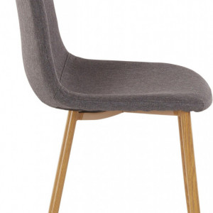 Set de 2 scaune Miller, tesatura/metal/decor stejar, antracit, 44x52x87 cm - Img 5