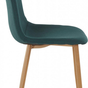 Set de 2 scaune Miller, tesatura/metal/decor stejar, verde inchis, 44x52x87 cm - Img 4