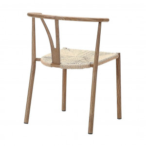 Set de 2 scaune Montrose Cross, lemn masiv/textil, maro/bej, 74 x 53,5 x 54 cm