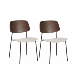 Set de 2 scaune Nadja, lemn/ metal/tesatura, 51 x 83 x 52 cm - Img 1