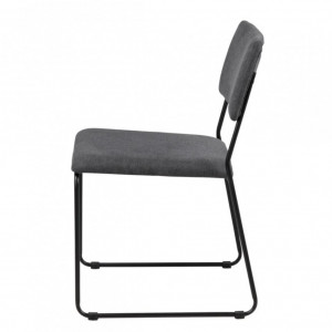 Set de 2 scaune Paulista tesatura/fier, negru, 50 x 80 x 54 cm - Img 5