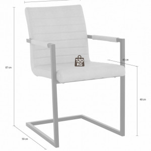 Set de 2 scaune Sabine piele sintetica/metal, cognac 54 x 59 x 87 cm - Img 2
