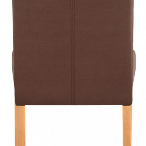 Set de 2 scaune Siena - tapitate - maro/lemn - Img 3