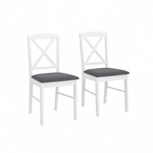 Set de 2 scaune Sonoma, MDF/lemn masiv de pin, alb, 44.5 x 47.5 x 89cm - Img 1