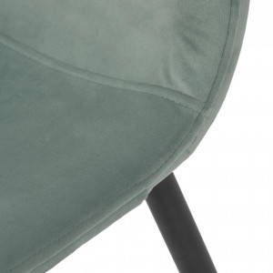 Set de 2 scaune tapitate Karla, metal/catifea, negru/verde salvie, 44 x 87 x 53 cm - Img 4