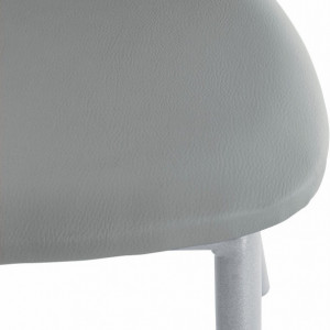 Set de 2 scaune tapitate Nicole - piele sintetica - gri/metal - Img 6