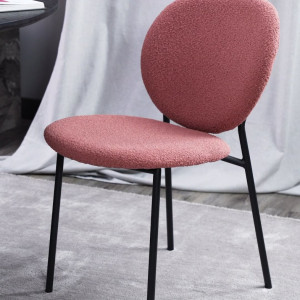 Set de 2 scaune tapitate Ulrica, roz/negru, 47 x 81 x 61 cm - Img 4