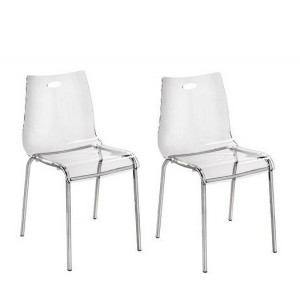 Set de 2 scaune transparente Essentia, 48 x 54 x 48 cm