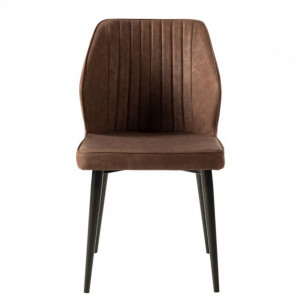 Set de 2 scaune Watson piele sintetica/otel, maro, 49 x 84 x 61 cm - Img 6