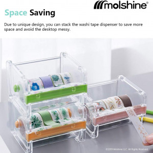 Set de 2 suporturi pentru banda Molshine, acril, transparent/bej, 10 x 9 x 7 cm - Img 5