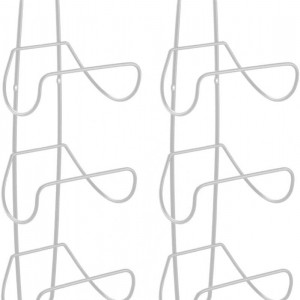 Set de 2 suporturi pentru prosoape mDesign, metal, gri deschis, 14 x 16,5 x 25,4 cm