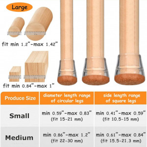 Set de 24 protectii pentru picioarele scaunului Joolov, silicon/pasla, maro/transparent, 30-36 mm