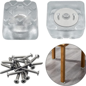 Set de 24 tampoane antiderapante pentru picioare mobilier, cauciuc, transparent, 25 x 20 x 15 mm 