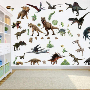 Set de 3 foi cu autocolante dinozauri BumbleBee Print, polipropilena, multicolor, 32 x 45 cm - Img 4