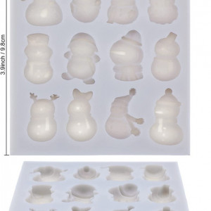 Set de 3 forme pentru fondante de Craciun Qpout, silicon, alb, 7 x 10 cm / 8,2 x 7 cm - Img 5