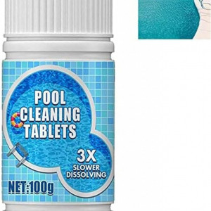 Set de 3 tablete efervescente cu clor pentru curatarea piscinei GNAUMORE, alb, 100 g